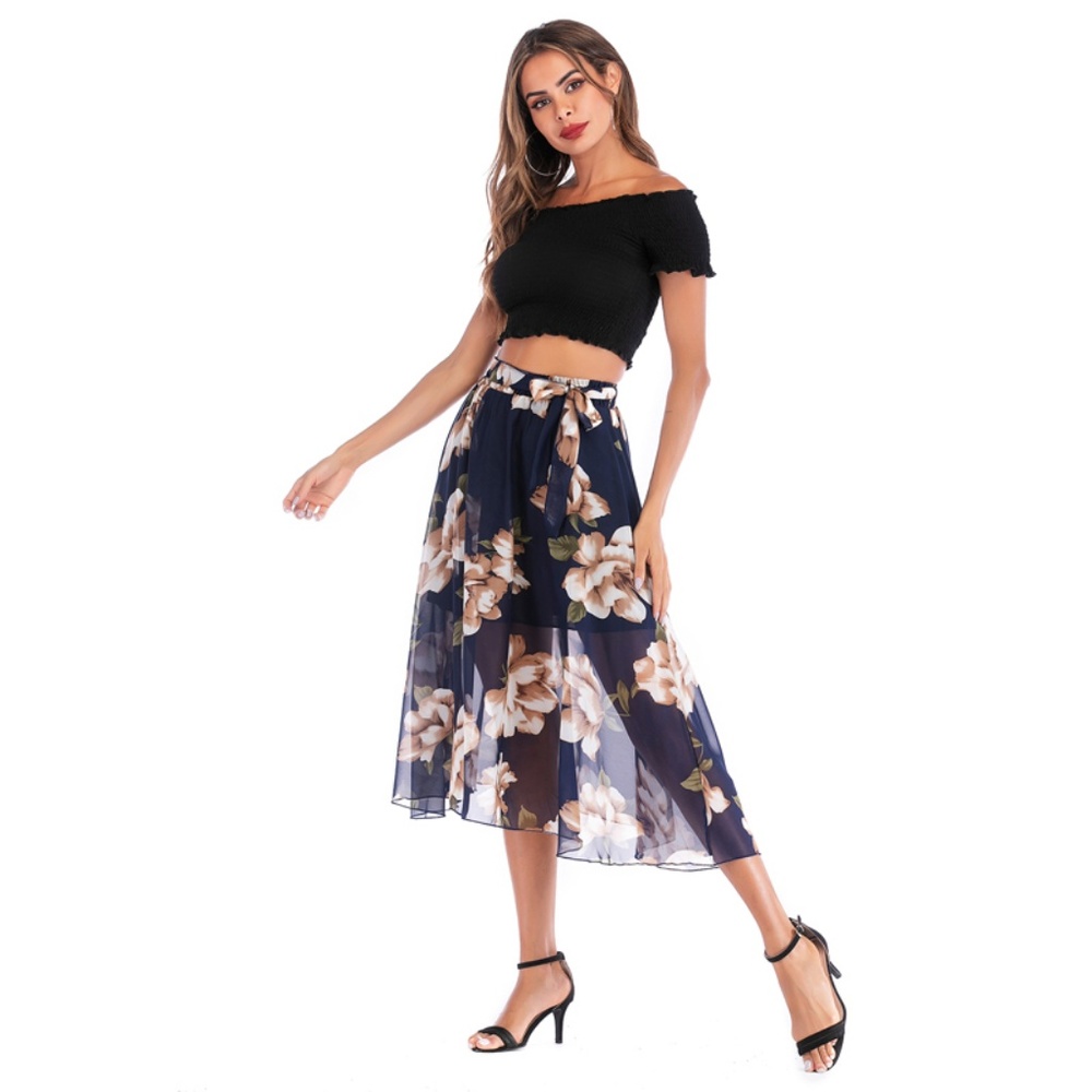 Floral Chiffon Skirt - Picture 2 of 8